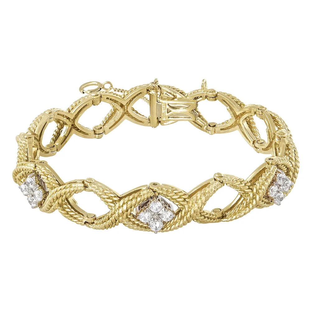 Jabel Diamond Bracelet Complete with Three Diamond Clusters- FB68